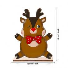 1/200 Juegos disponibles, 2 piezas/Juego Reno, muñeco de nieve y Papá Noel de Navidad mini y lindos, decoración de centro de mesa de comedor de madera, divertido de abrazar con las manos abiertas, decoración rural, decoración del hogar con tema navideño, decoración de escritorio del centro comercial - Multicolor - Ver 14