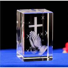 1 Stück christliches Geschenk kleine Nachtlicht Kristall Jesus Statue Stil Kristall Heim Dekoration Handwerk, Jahrestag, Hochzeit, Geschenk