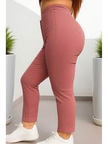 Stretch Pleated Trousers For Women - 淺粉色 - 查看 2