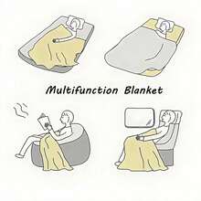 P-Plim Cute Blanket Comfortable Skin Friendly Soft Sofa Living Room Bed Bedroom Blanket Suitable For Travel And Gifts - màu đen - Xem 3