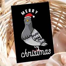[Festive Family Friends Card] Funny Christmas Pigeon & Santa Hat Greeting Card With Envelope - Perfect For Family, Friends, Colleagues, Bosses - Festive Holiday & New Year's Wishes, Best For Christmas - Multicolor - View 8