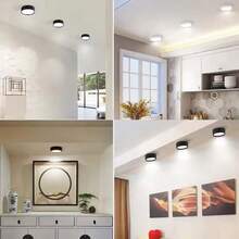 CANMEIJIA 1 件铝制白色 LED 嵌入式灯，LED 明装筒灯，嵌入式室内吸顶灯，客厅/卧室/厨房吸顶灯，AC185-262V，5W/40W/15W/25W，3 种色温可切换，6500K/4000K/3000K，紧凑纤薄圆形灯具，适用于卧室、客厅、厨房、商场、展厅。5W 尺寸相对较小，请根据您的需求购买合适的尺寸。 - 白色明裝筒燈 - 查看 8