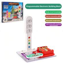 1 件儿童可编程电子积木套装，适用于万圣节和圣诞节，学习电路，提高创新能力，激发想象力，ABS 和铜材质，易于学习电子产品，激发科学兴趣，增强动手能力，开发智力，培养创造力（不含电池） - 彩色 - 查看 7