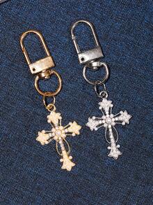 1 pieza Llavero con forma de luna de rhinestone, accesorio de metal de aleación brillante y romántico personalizado, adecuado para teléfono, tableta, auriculares, Kindle, decoración