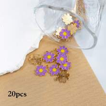 20-100pcs 23*20mm Multi-Color Small Daisy Enamel Zinc Alloy Pendant, DIY Jewelry Accessories, Suitable For Hair Accessories, Keychains, Bag Charms
