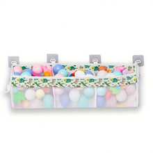 Wandmontierter Badewannen-Spielzeug-Organizer, 3-Fach Duschspielzeug-Halter mit breiten Öffnungen & Klebehaken, großer Stauraum für Badespielzeug