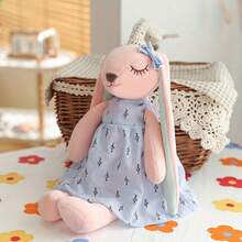 Adorable Plush Bunny In A Pink Or Blue Outfit - A Soft Toy Featuring A Star Design, Perfect For Christmas And Thanksgiving Presents For Anyone.