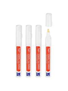 1/2 pièces Stylo marqueur imperméable - Outil d'écriture pour verrerie et marqueur de joint en silicone avec encre industrielle, stylo de peinture grattable pour bois/carrelage/réparations, pointe essuyable, fournitures pour fête d'Halloween et de Noël