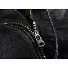Men's Classic Zipper Biker Regular Fit Flex Jeanhalloween - 255 黑色 - 查看 11