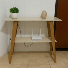 Retro Sideboard With 2 Shelves, Coffee Corner, MDF - 米色 - 查看 2