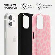 Cheetah Print All Over Print Mobile Phone Case For IPhone 17 Air 16 15 14 13 12 11 Pro Plus X XS Max Cellphone Protective Cover, Cute Leopard Case For Women, Luxury  Retro Cool Animal Print Matte Surface Design, Aesthetic Pattern Slim Hard Shell Plastic Cover, White - Hồng - Xem 2