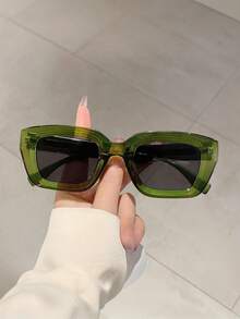 1pc Square Shaped Fashion Glasses For Beach Accessories For Women Glasses Shades Basics Fall Winter Women Outfits Clothes Business Casual Gifts For Summer Beach Vacation,Outdoor,Travel