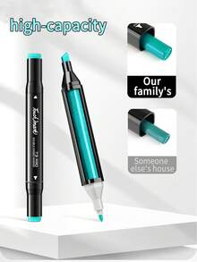 1pc 60 Colors Dual-Tip Permanent Marker Pens, Oil-Based Art Supplies For Students, Anime Design, Drawing, Painting, Suitable For Elementary School, Children, Preschool