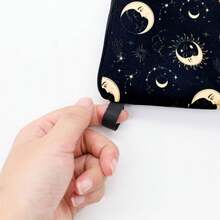 1 Peça Bolsa de Armazenamento Impressa Engraçada, Com Padrão Dourado, 3 Opções de Combinação, Bolsa de Armazenamento de Acessórios para Fumar Portátil, Fechamento com Zíper, Unissex, Adequada para Festas, Transporte ao Ar Livre, Perfeita para Halloween, Presentes de Natal.