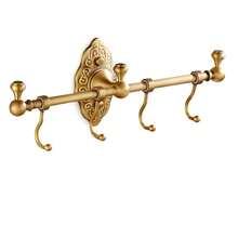 Brushed Brass Wall Mount Bath Towel Bar,Towel Hooks,Towel Rack With Hooks,Vintage Style Wall Mounted Towel Stand,Heavy Duty Hand Towel Holder Organizer,Modern Home Decor Towel Rod,Gold Racks - 金色 - 查看 11