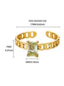 1 Nhẫn nữ hình trái tim xinh xắn bằng thép không gỉ, nhẫn nhỏ có thể điều chỉnh, mặt đá Zirconia giả, trang sức thời trang cho nữ, quà tặng sinh nhật, quà tặng ngày lễ tình nhân - vàng vàng 2 - Xem 24