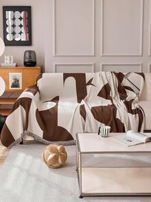 1 Vỏ bọc ghế sofa chống mèo cào mới, cảm giác sang trọng, phù hợp với mọi mùa, chăn sofa có họa tiết hình tròn - màu nâu - Xem 9