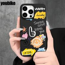 Fundas y carcasas protectoras con diseños de letras vibrantes estilo grafiti, compatibles con los modelos 16 Pro, 16, 15 Pro, 14, 14 Plus, 14 Pro, 13, 13 Pro, 12 Pro y 11/11 Pro. Regalos para cumpleaños y celebraciones. - Negro - Ver 3