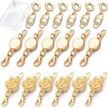 Cierres magnéticos Paxcoo para joyería, cierre y conector extensor de collar, adecuado para collares, pulseras y otras joyas, cierre magnético de collar, conector magnético cilíndrico redondo en color oro rosa y plateado para hacer joyas