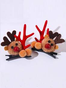 1 pieza Diadema navideña con cuernos, Pasador de pelo con bola de Navidad, Pinza de pelo con diseño de ciervo lindo para roles, vestimenta diaria, fiesta de boda, decoración del hogar, regalo de cumpleaños, decoraciones navideñas, decoración de habitación de invierno