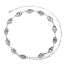 1pc Vintage Women Engraved Buckle Distressed Texture Metal Waist Chain, Suitable For Western Style Plus Size