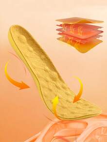 QKC 1 Paar bequeme 5D Massage Einlegesohlen für den Winter, entlasten den Fußdruck, geeignet für Lässig- und Sportschuhe