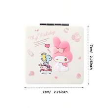 Miniso Sanrio My Melody Cute Cartoon Double-Sided Folding Portable Mirror, Convenient And Portable, Cute Gift (1 PC)