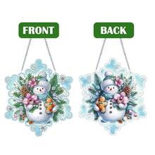Decoración colgante de pintura de diamantes acrílica DIY - Muñeco de nieve