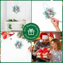 Decoración colgante de pintura de diamantes acrílica DIY - Muñeco de nieve
