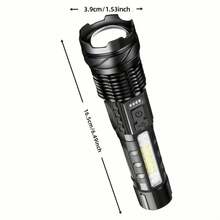2-Pack USB Rechargeable High Power LED Handheld Flashlights, Work Lights With COB Side Lamp, 7 Modes, Emergency Lighting For Outdoors, Hiking, Camping, Up To 200M Range - 2PCS - View 9