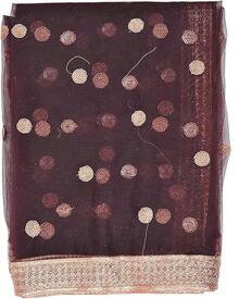 Woman's Embellished Net Dupatta Scarf Shawl Wrap Soft Bridal Wedding - Wine - 查看 3