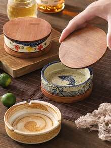 Cendrier rond, cendrier de table. C'est un accessoire de fumeur adapté pour être offert en cadeau et peut être utilisé pour la décoration de bureau ou de la maison. (La coque de ce produit est en céramique, avec une texture et une couleur pleines d'artisanat.) En tant que fournitures de rentrée scolaire, ce cendrier rétro est un cendrier décoratif portable.