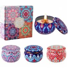 Velas Aromaticas en  Latas, Cera de Soja 100 % Pura, Aromaterapia,Alivio Del Estrés y Relajación, Adecuado para Yoga, Meditación, Navidad, Día de San Valentín - 4 colores C - Ver 9