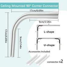 Self Adhesive Curtain Track, Paste Type No Need To Drill, Suitable For Smooth Ceiling Or Wall, Closets, Door And Window Frames, Meet Multi-Scenario And Multi-Functional Needs Bathroom Decor