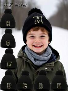 1PC Children A-Z Letter Knitted Caps Girls Hat Kids Beanie Cap Infant Accessories Children Hats Elastic Student Girl Boy Hat