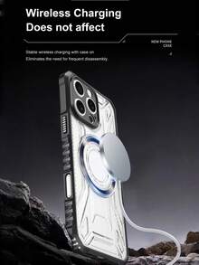 赛博朋克工业极简主义手机壳 - 透明和黑色/蓝色高端商务保护壳 - 强磁吸力。支持无线充电 | 时尚简约 - 优质铸造防震防刮 - 兼容 16/15/14/13-11/Pro/Pro Max/Plus、S20-S25/Ultra/FE Plus/Ultra、Redmi、 - 黑色 - 查看 6