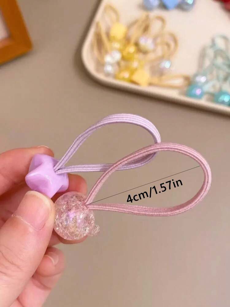 20 件女孩纽扣发带，日常发饰 - 彩色 - 查看 2