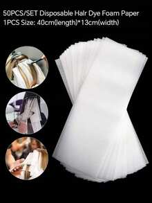 50/100pcs/Set Disposable Hair Dye Foam Paper, Professional Hair Highlighting Foil Strips - Multicolor - View 1