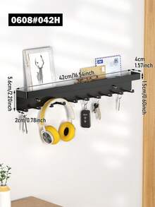 1 st väggmonterat nyckelställ, klädkrokar, med 6/8/10 krokar - postorganisatör och nyckelhållare, lämplig för entré, kök, badrum, vardagsrum, hall, kontor, väggmonterade krokar