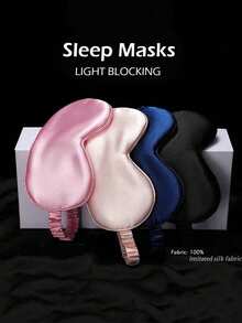 1 Peça Máscara de Dormir de Seda Artificial Dupla Face, Respirável, Embalagem de Presente Multicolorida, Máscara de Dormir para Cochilar, Dormir