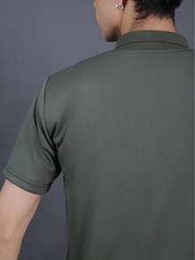 Men's Multicolored Cotton Polo Shirt - Verde Oscuro - Ver 6