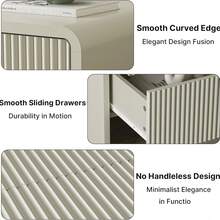 BVFUKA Beige Curved 6 Drawer Dresser Push To Open Modern Curved Storage For Bedroom Living Room Closet - Màu be - Xem 4