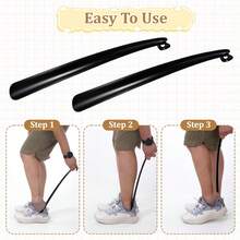 1pc Shoe Horn Long Handle,17" Long Shoe Horn, Plastic Shoes Horns,Black Shoehorn,Boot Shoes Helper For Men Women Kids Seniors - Multicolor - View 5