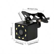 BAIDELUO 1pc Universal Car Rear View Backup Camera, 12 LED HD Night Vision Waterproof Reverse Rearview Camera, CCD Monitoring, Suitable For Most Vehicle Models - Black - View 7