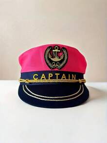 1 Set Assorted Polyester Sailor Cap, Yacht Captain Hat, Party Hat, Cosplay Costume, Nautical Accessories, Men/Women Summer Hat, Beach Hat, Sun Hat