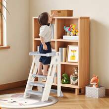 Advwin Foldable Kids Step Stool Adjustable Standing Tower Toddler With Safety Rail For Kitchen & Learning,Grey - Xám - Xem 10