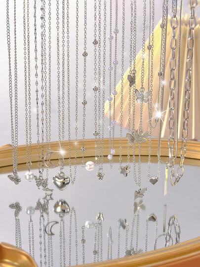 14 pièces/13 pièces/11 pièces/9 pièces/6 pièces Ensemble de colliers pendentifs vintage à la mode, élégants et minimalistes, de style bohème rétro avec pièces de monnaie, perles, cristaux, papillons, cœurs, étoiles et lune. Chaîne claviculaire personnalisée, douce, Y2K, sexy et superposée, convenant aux vacances, fêtes, sorties, anniversaires et usages quotidiens. Cadeau idéal pour les fêtes.