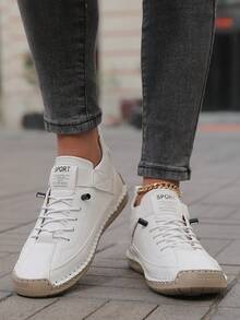 Fall/Winter Women's Casual Slip-On Ankle Boots, Handmade Stitching, Outdoor Hiking, Rubber Anti-Slip Durable Sole, Fashion & Versatile - White - View 6