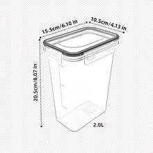 1/2/4/6/8 件谷物储存容器,67.64 盎司密封米桶,塑料透明密封罐,带倾倒口,用于谷物、面粉、坚果、零食、食品罐 - 無色 - 查看 3