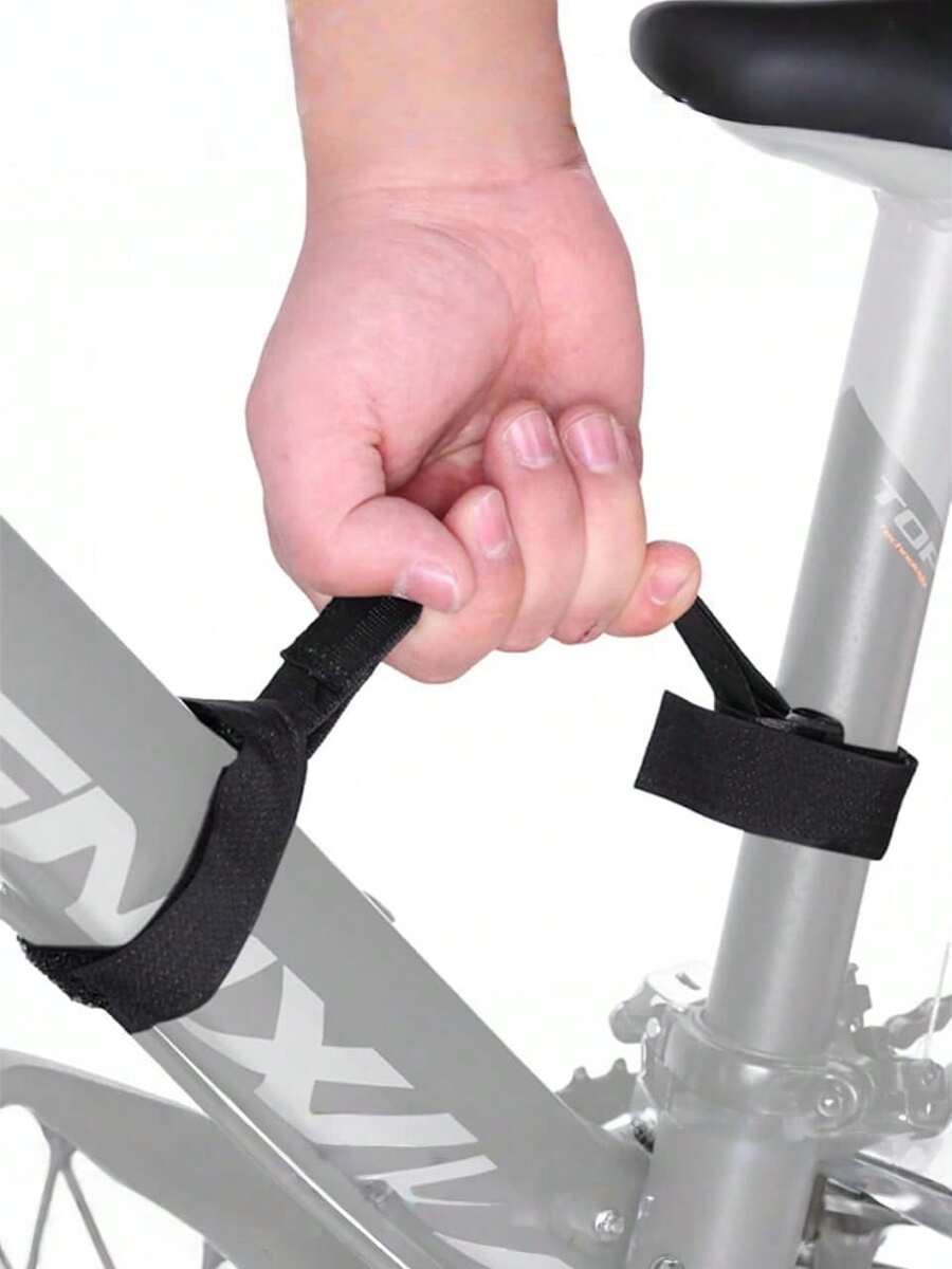 Pasek do noszenia roweru (1 szt.), uchwyt do ramy roweru górskiego, podnośnik, pasek do roweru do użytku na zewnątrz, ułatwiający przenoszenie, pasek do bagażnika rowerowego, regulowane paski wymienne do bagażników i kół rowerowych, bezpieczne pasy mocujące z klamrą do bagażnika rowerowego w samochodzie, akcesoria do transportu roweru